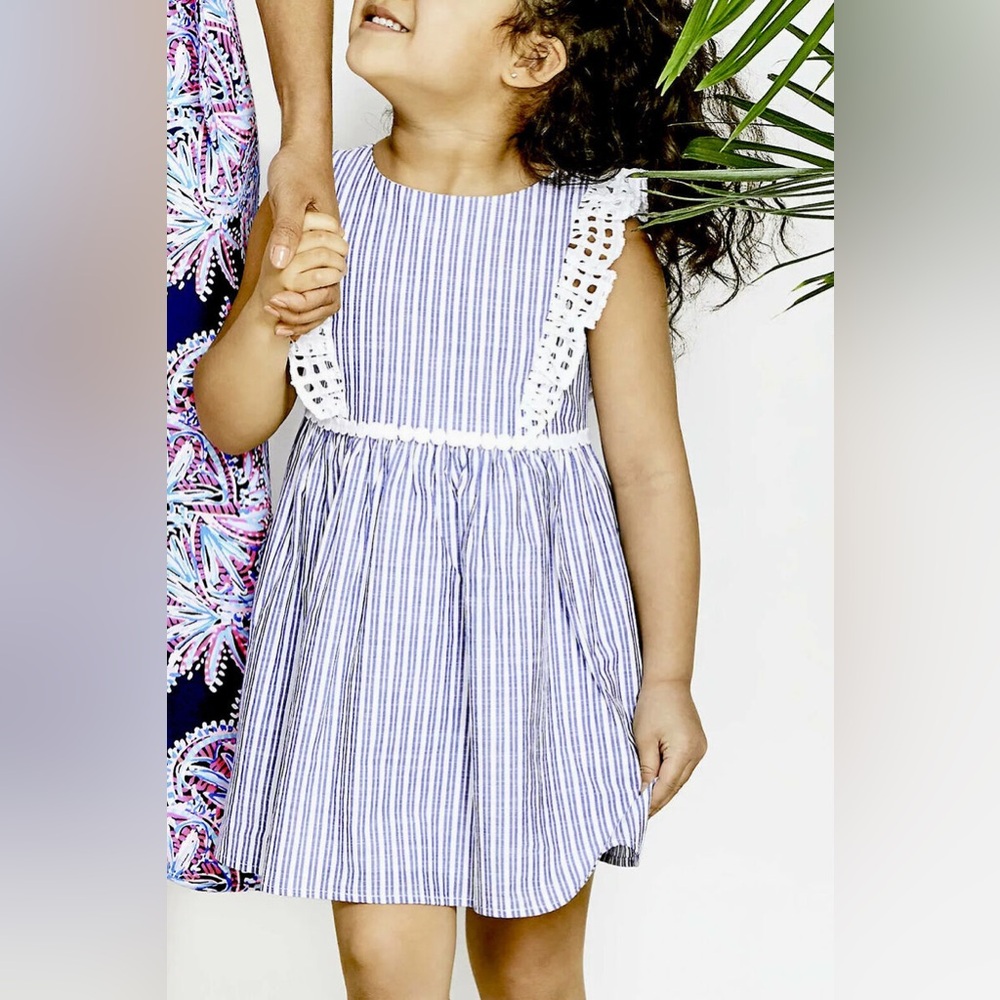 Lilly Pulitzer Girl’s Madelina Dress Blue Thistle Size 6
